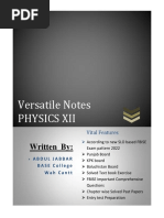 Versatile Notes PHYSICS XII Chapter 01