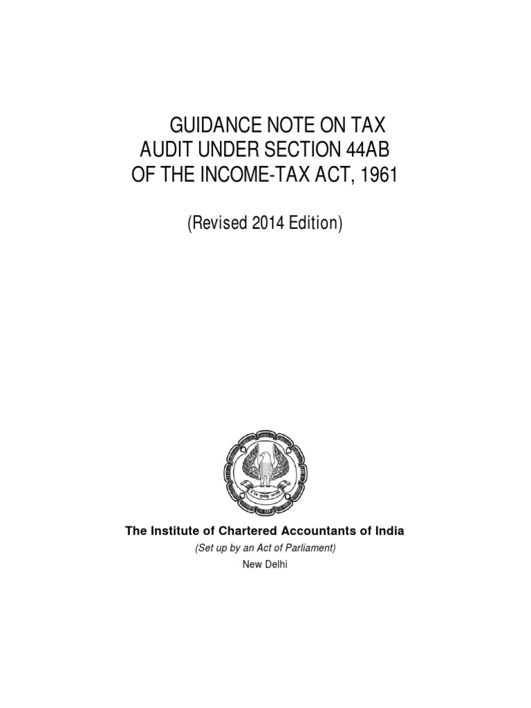 Guidance Note On Tax Audit PDF Audit Expense
