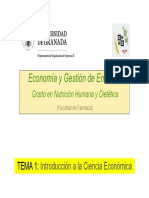 Tema 01 - Introduccion Ciencia Economica