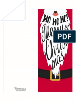 Free Printable Christmas Cards Hohoho Merry Santa Beard