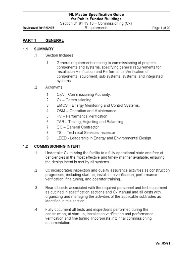 Commissioning Guidelines for Public Buildings | PDF | Verification And ...