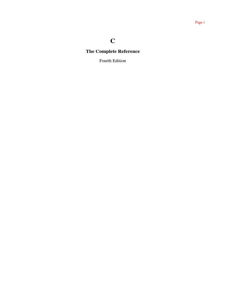 C The Complete Reference Index PDF | PDF | Pointer (Computer ...