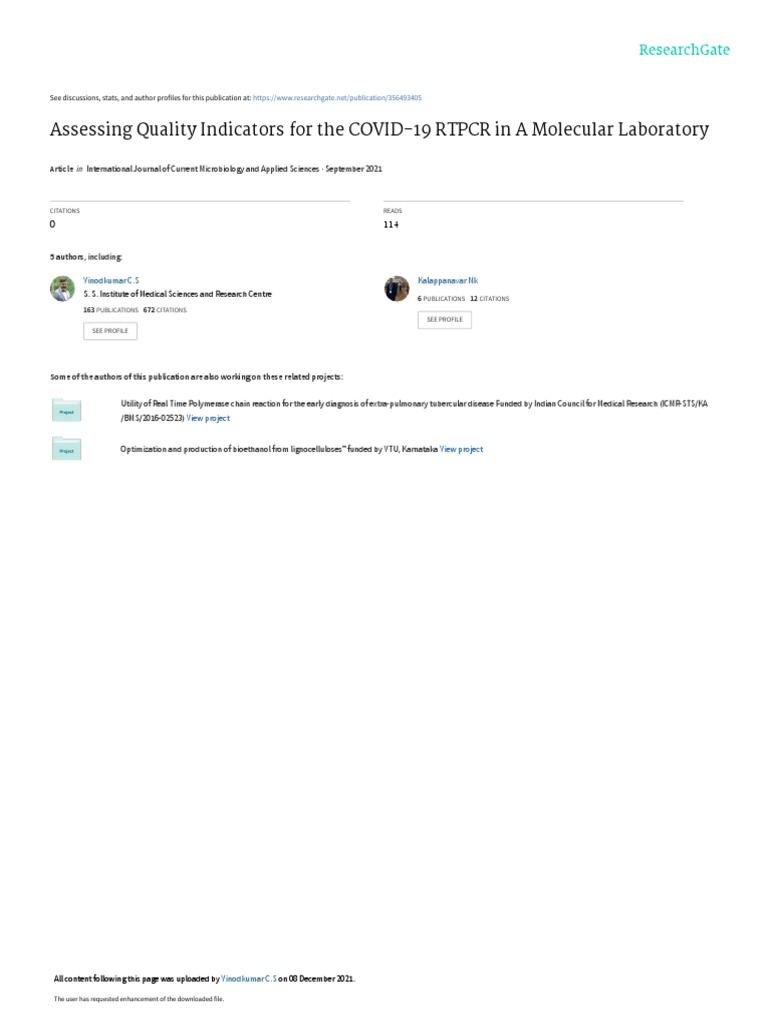 Assessing Quality Indicators for COVID19 Molecular Testing A Review