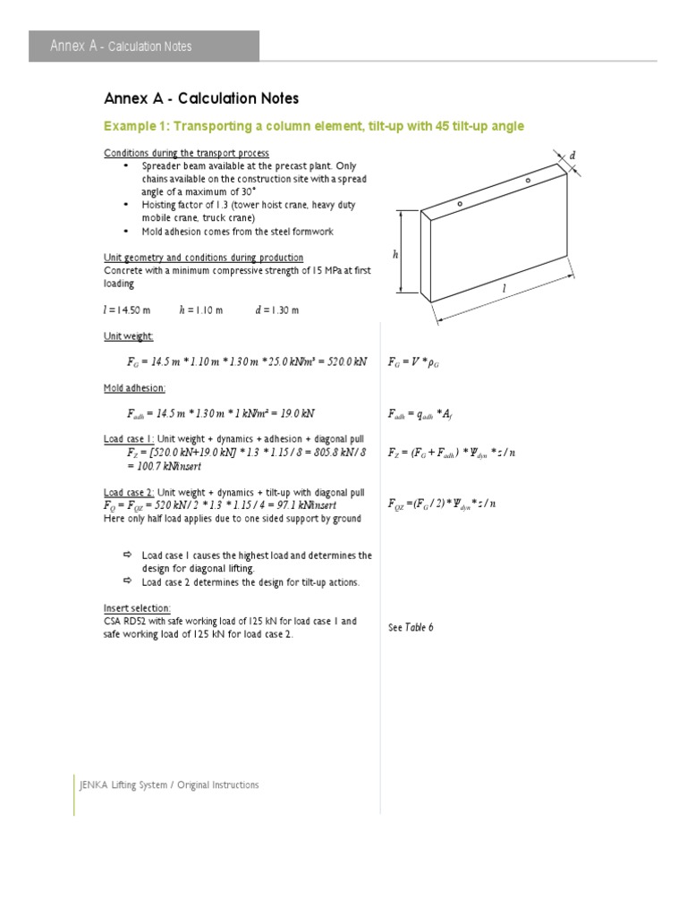 Lifting Calculation PDF Crane (Machine) Economic Sectors