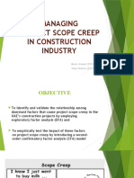 Managing Project Scope Creep in Construction Industry: Aman Jaiswal (224104301) Vikas Sharma (224104309)