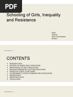 Schooling of Girls, Inequality and Resistance