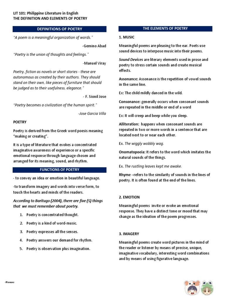 Defining Poetry and Its Elements | PDF | Poetry | Haiku