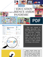 My Education Experience Amidst Pandemic