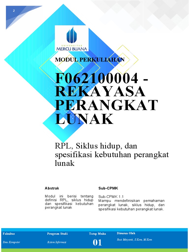 Modul Rekayasa Perangkat Lunak RPL | PDF | Bisnis | Komputer