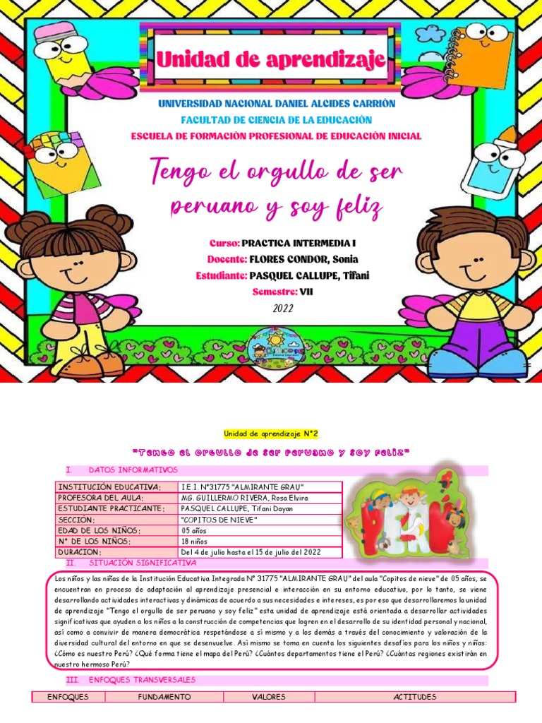 Unidad de Aprendizaje N°2 | PDF | Evaluación | Las emociones
