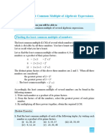 Least Common Multiple of Algebraic Expressions