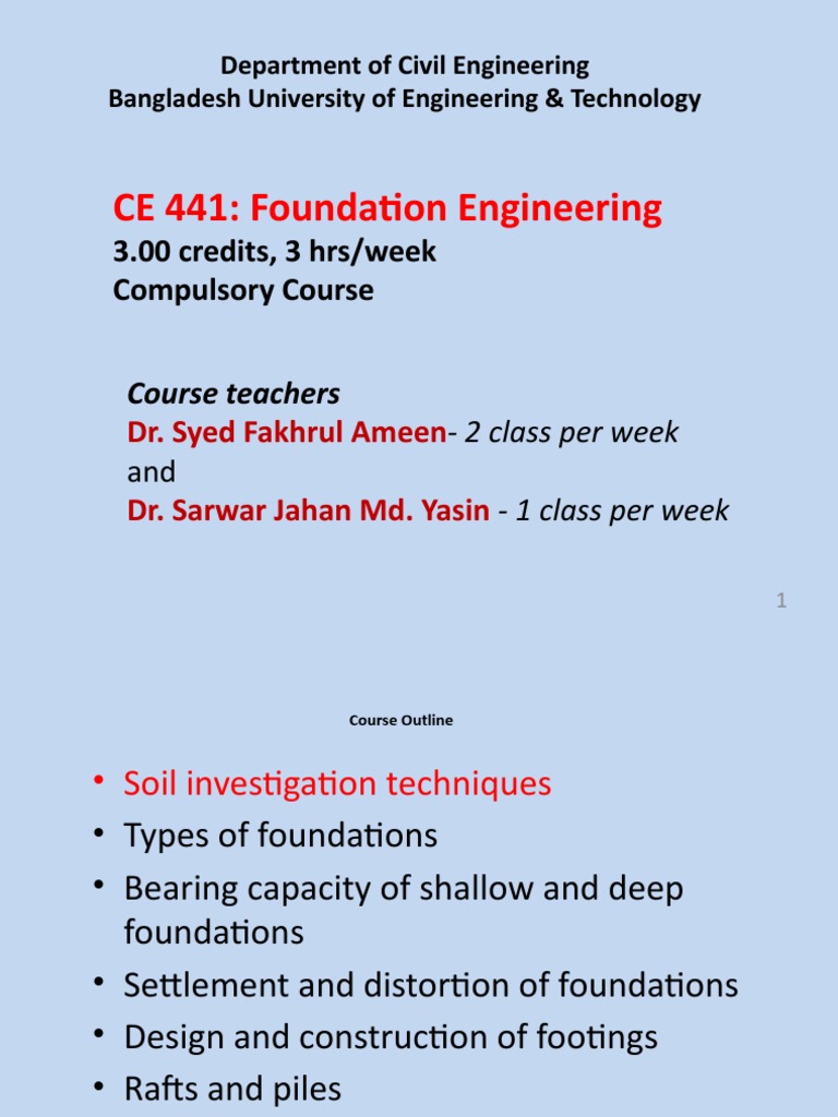 Foundation Engineering Course Overview | PDF | Geotechnical Engineering ...