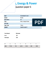 Work, Energy & Power Question Paper 6