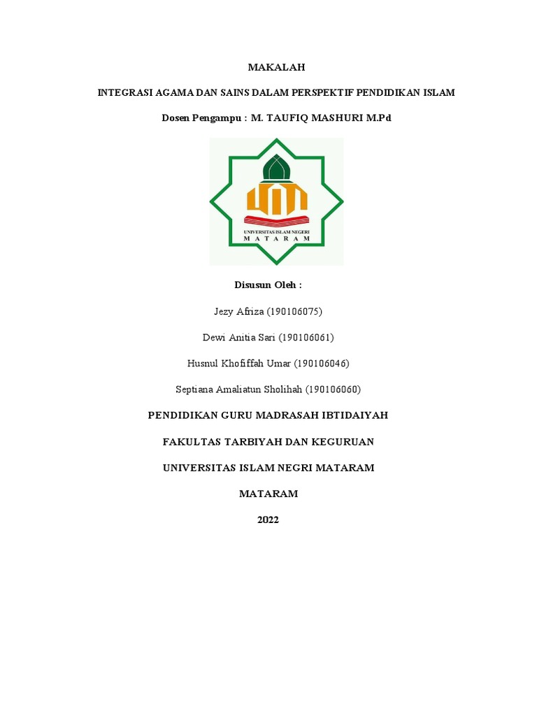 Integrasi Sains dan Agama dalam Pendidikan | PDF