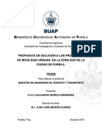 B U A P: Propuesta de Solución A Los Problemas de Movilidad Urbana, en La Zona Sur de La Ciudad de Puebla