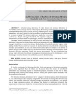 Identification and Evaluation of Factors of Dividend Policy