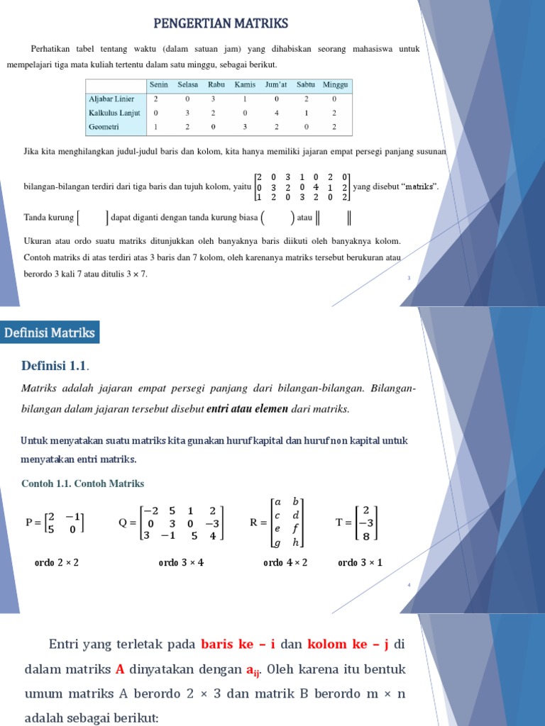 Jenis-Jenis Matriks dan Contohnya | PDF