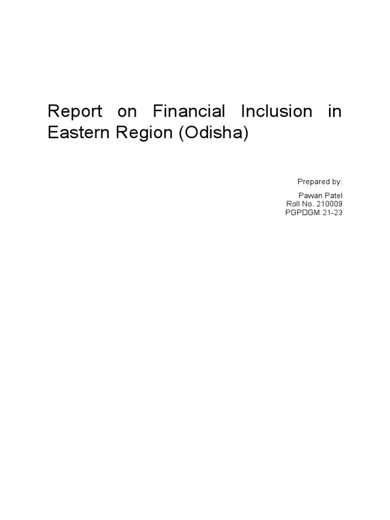 Financial Inclusion Report | PDF | Financial Inclusion | Economies