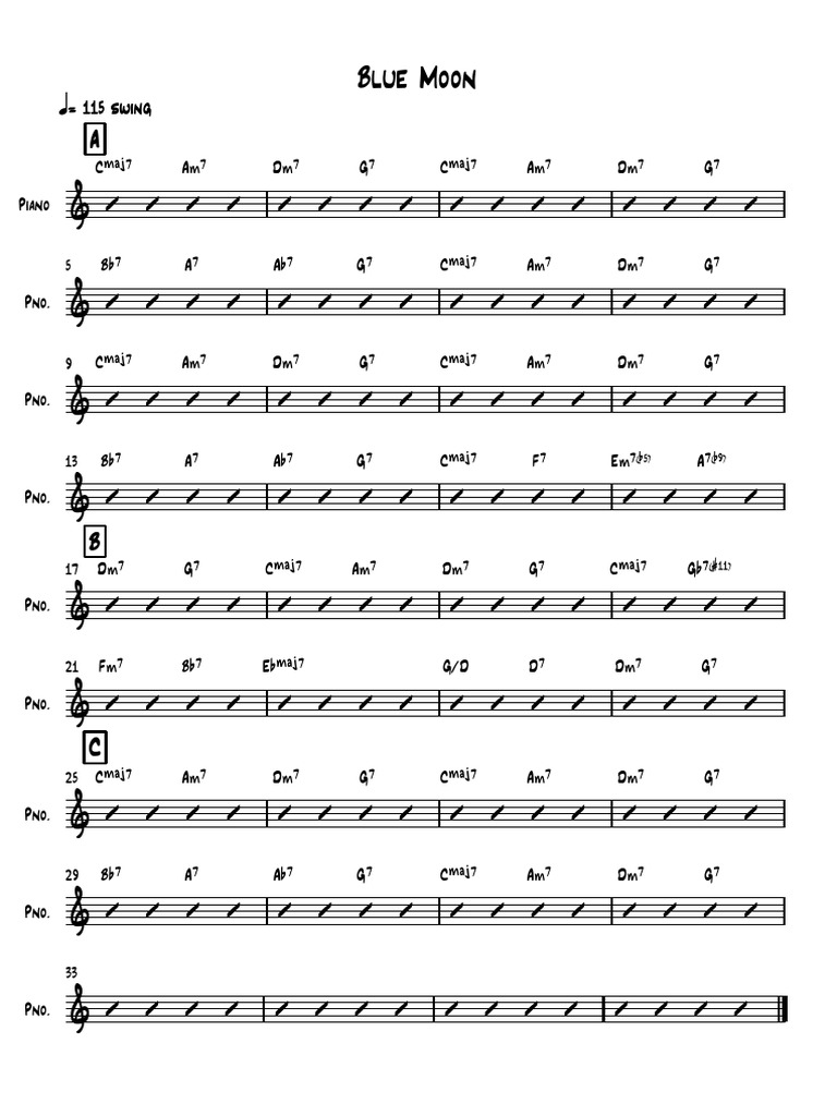 Blue Moon - Partitura Completa | PDF