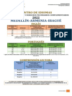 Valores Centro Idiomas 2022