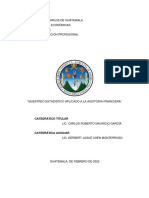 TEMA No. 11 MATEMÁTICAS ESTADÍSTICA MUESTREO ESTADÍSTICO APLICADO EN AUDITORÍA GRUPO X