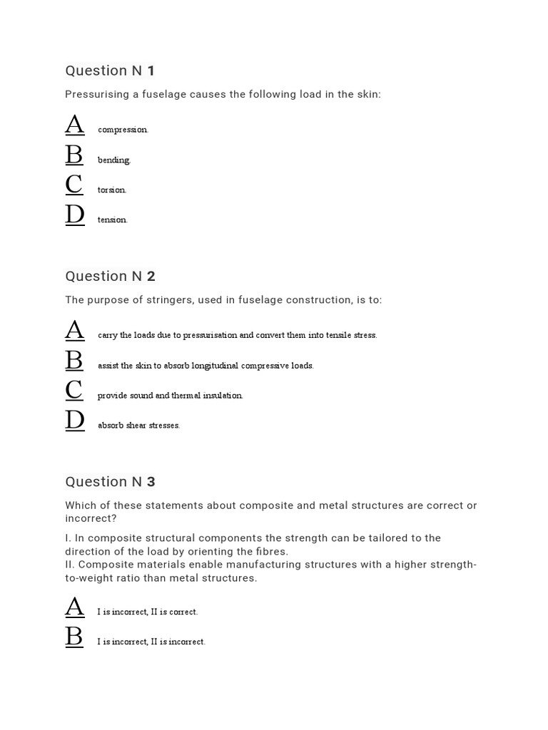 021 Airframe, Systems, Electrics, Power Plant Questions PDF