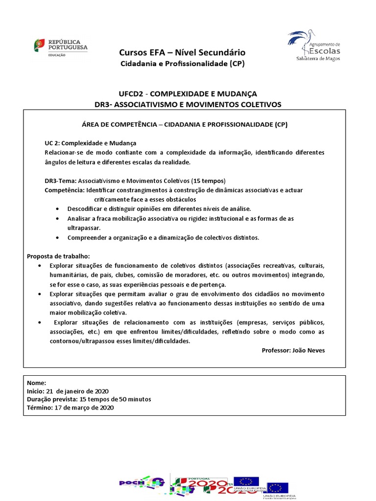 Cidadania e Profissionalidade em Ação | PDF | Carreira e Crescimento ...