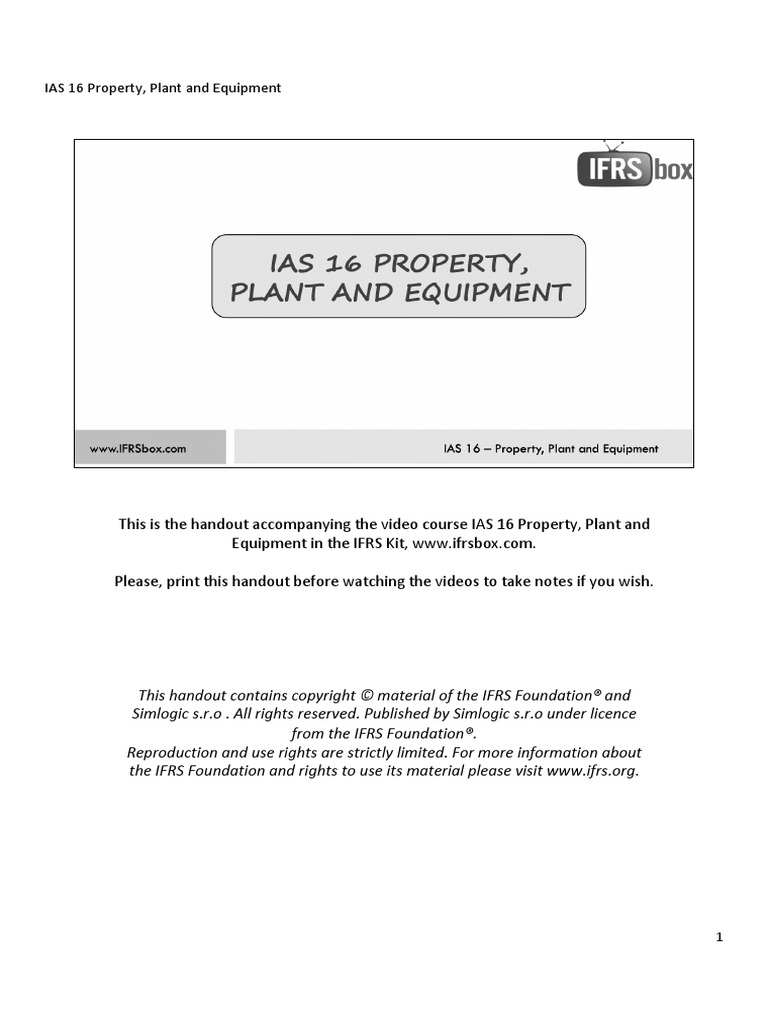 IAS16 Handout | PDF | Business