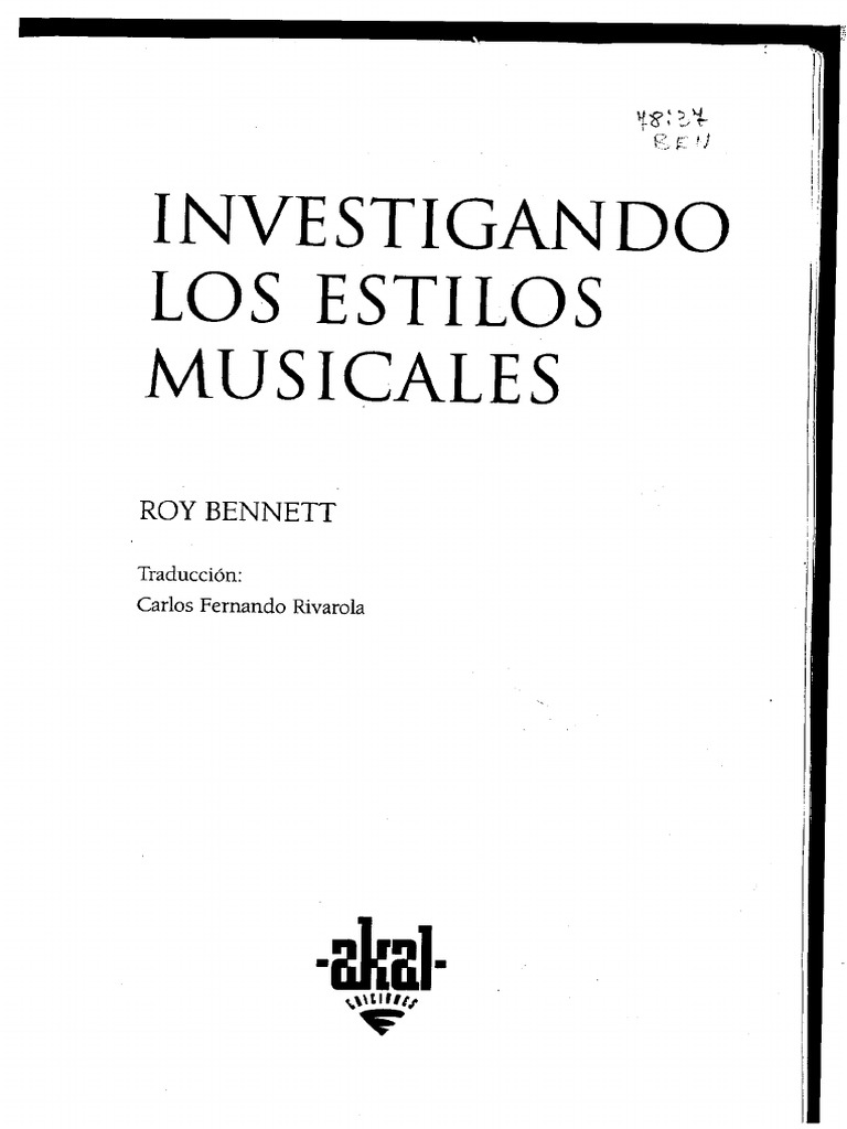BENNETT, R. (1998) Investigando Los Estilos Musicales (Def.) | PDF
