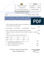 AT de Física sobre trajetórias, velocidade e espaço-tempo