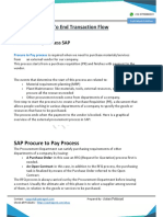 End To End Transaction Flow: Procure To Pay Process SAP