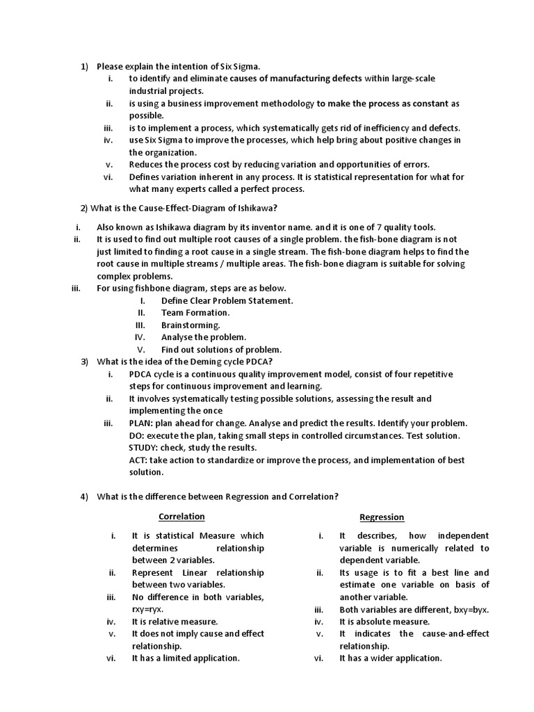 Notes PDF Bootstrapping (Statistics) Six Sigma