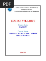 Syllabus of Logistics and Supply Chain Management-29082022