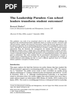 Barker - 2007 - The Leadership Paradox - Can Schools Leaders Transform Student Outcomes