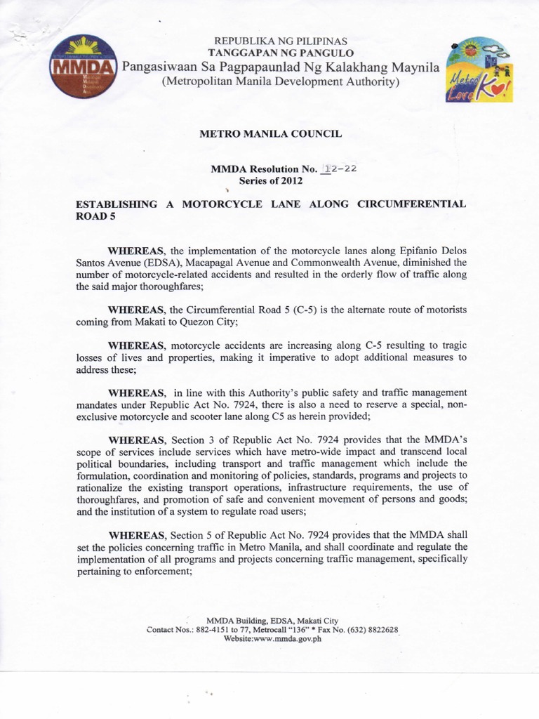 MMDA Resolution 12 22 | PDF