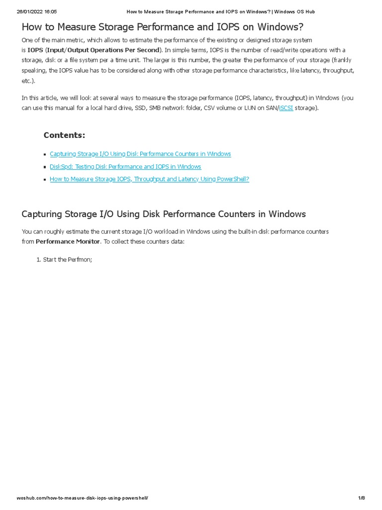 Measuring IOPS and Storage Performance in Windows | PDF | Hard Disk ...