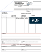 National Housing Authority Material Acceptance Request