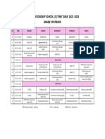 Grade 9 Timetable 22-23 16 September 2022