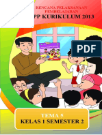 RPP 1 lembar Kelas 1 Tema 5