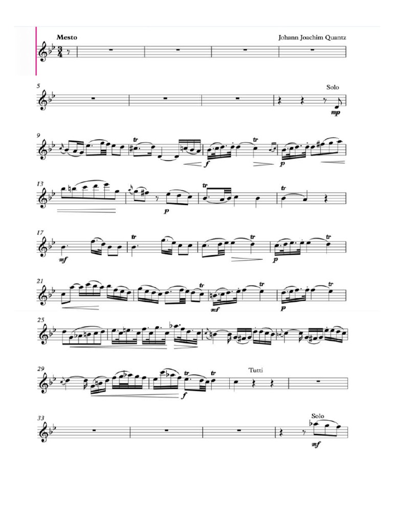 Quantz Flute Concerto in G Major 2nd Mov PDF