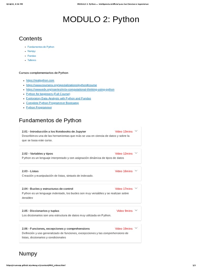 MODULO 2 - Python - Inteligencia Artificial para Las Ciencias e ...