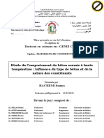 Etude Du Comportement Du Béton Soumis À Haute Température Influence Du Type de Béton Et de La Nature Des Constituants