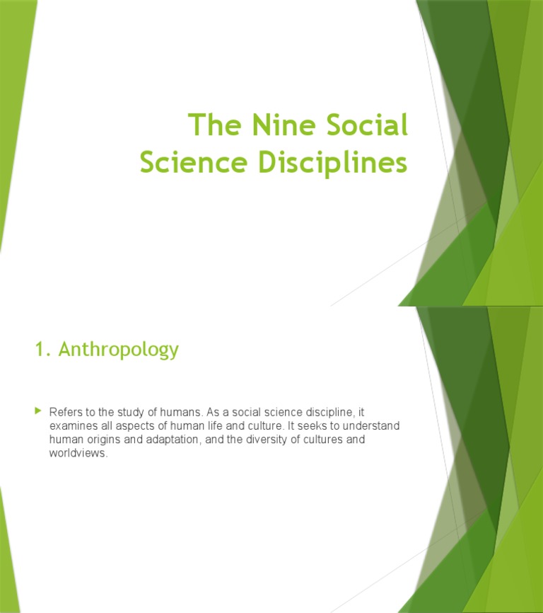 The Nine Social Science Disciplines Example PDF