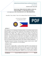 CHALLENGES IN BASIC SQL OPERATIONS ITS IMPLICATION TO LEARNING AND TEACHING A CASE STUDY IN STATE UNIVERSITIES AND COLLEGES (SUCs) IN THE PHILIPPINES