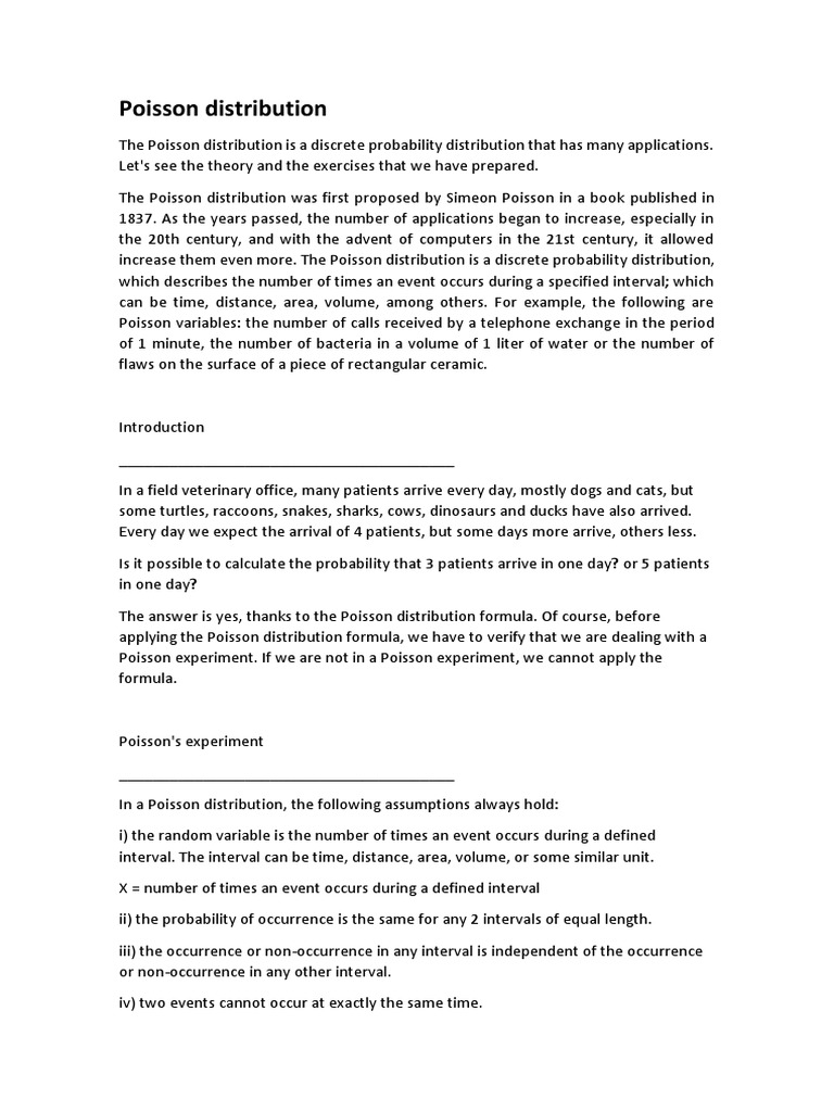 Poisson Distribution | PDF | Poisson Distribution | Teaching Mathematics