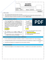 EXAMEN MENSUAL DE BIOLOGÍA EN I.E.P. DON BOSCO