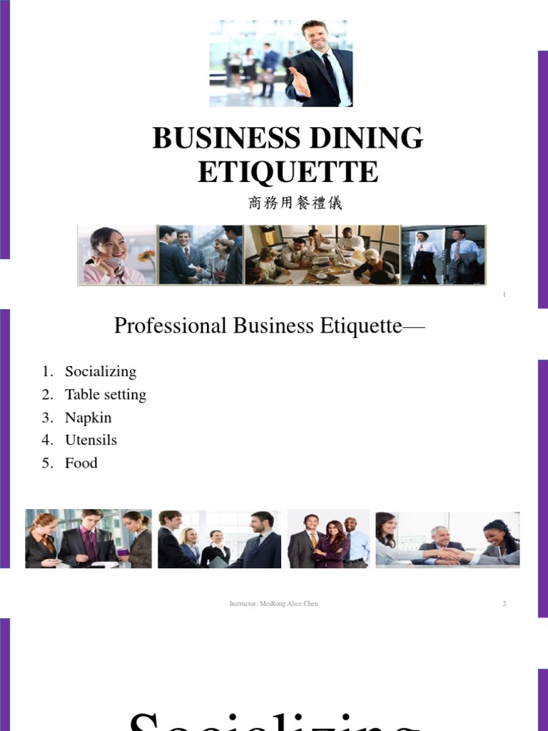 Business Dining Etiquette PDF