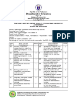 Teachers Report On The Results of Regional Diagnostic Assessment English 7