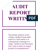 Audit Report Writing