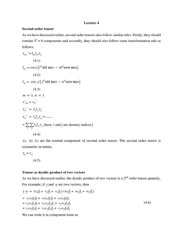 Understanding Second Order Tensors | PDF | Tensor | Euclidean Vector